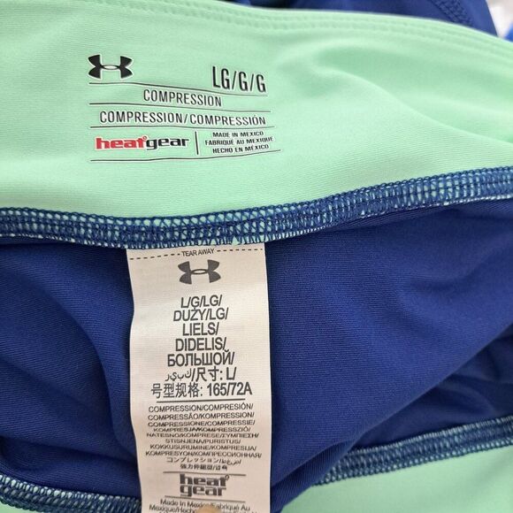 Under Armour Women's Blue Teal Gym Sports Compression Leggings Sz Large - Picture 6 of 6